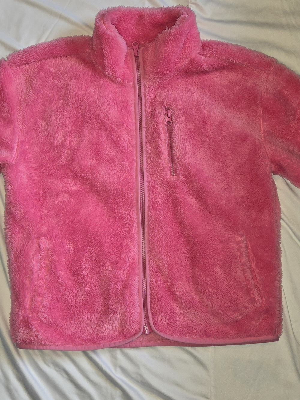 The Children's Place Hot Pink Plush Full-Zip Jacket